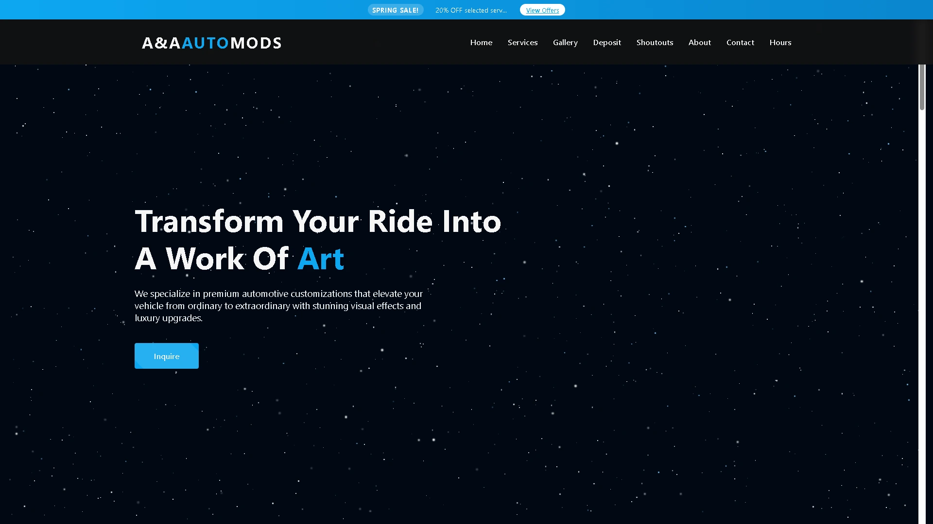 A&A website design showcase